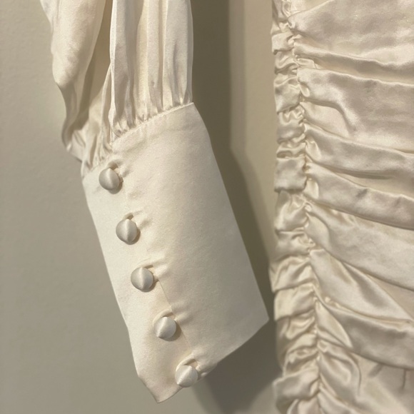 Retrofete Barbara Satin Silk Pleated Keyhole Dress - Picture 5 of 7